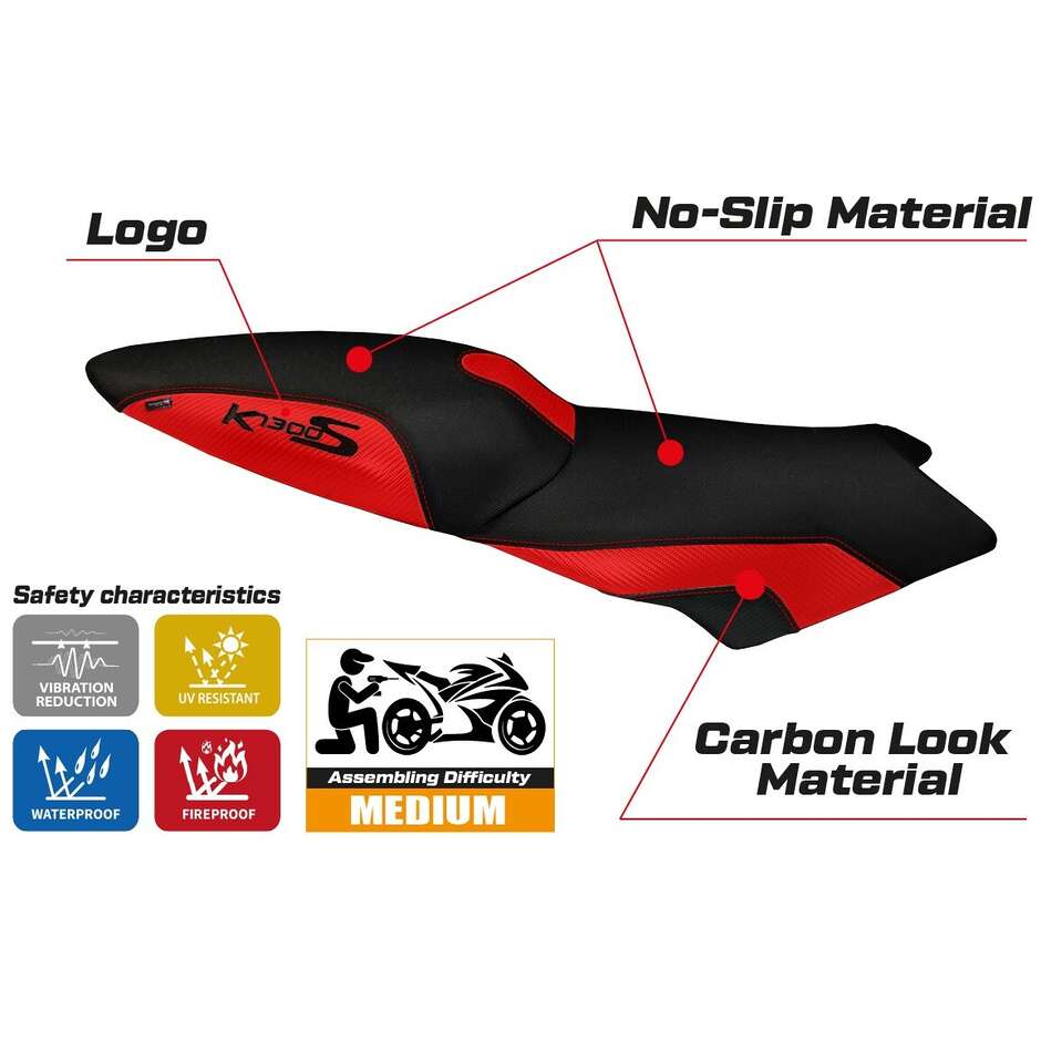 Housse de siège TPZ Italia spécifique pour BMW K 1300 S (modèles 2009-2016) Lariano 2