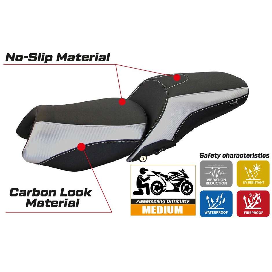 Housse de siège TPZ Italia spécifique pour BMW K 1600 GT (modèles 2010-2025), coloris Tropea