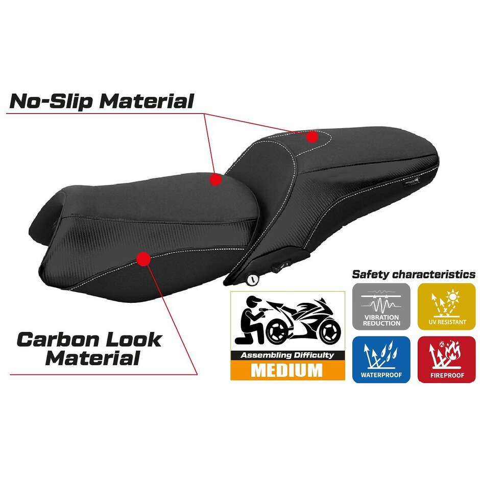 Housse de siège TPZ Italia spécifique pour BMW K 1600 GT (modèles 2010-2025), coloris Tropea