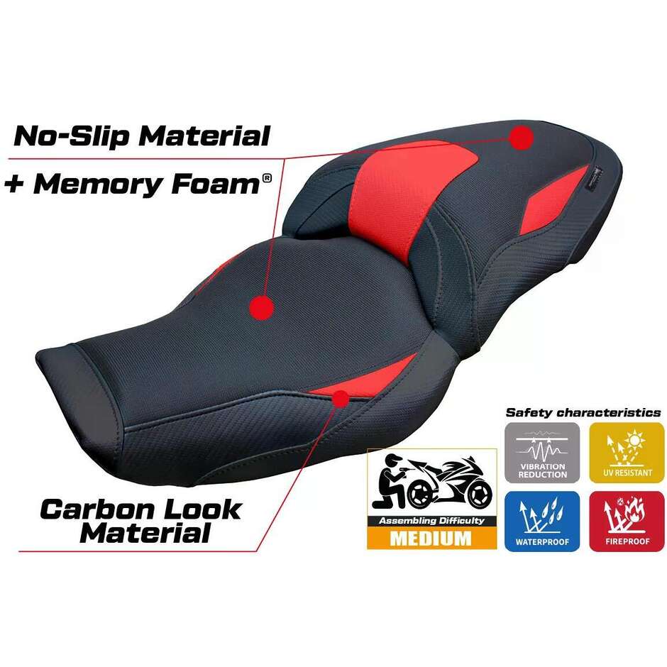Housse de siège TPZ Italia spécifique pour BMW M 1000 XR modèle 2024-2025, système de confort Graz