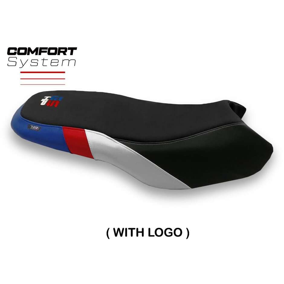 Housse de siège TPZ Italia spécifique pour BMW R 1200/1250 GS Rallye (modèles 2017-2024) avec système de confort Favria