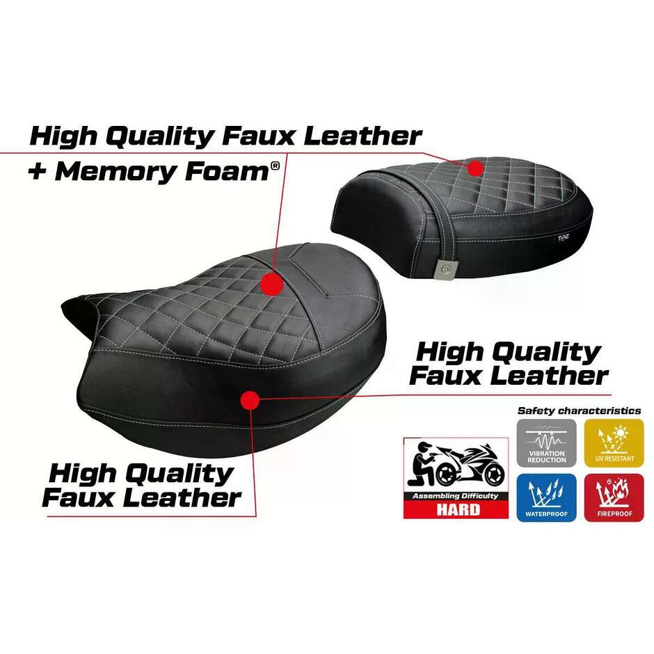 Housse de siège TPZ Italia spécifique pour BMW R 1200 C (modèles 1997-2006), système confort Marburg