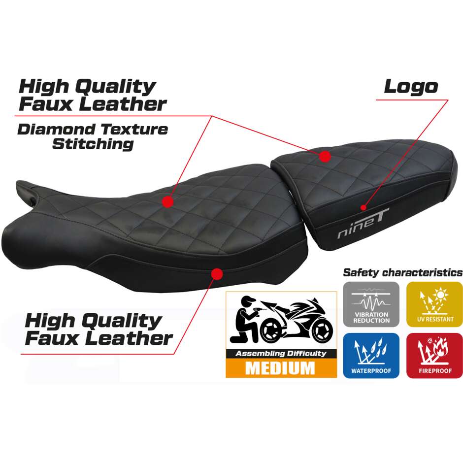 Housse de siège TPZ Italia spécifique pour BMW R 1200 NINE T (modèles 2014-2024) Arnes