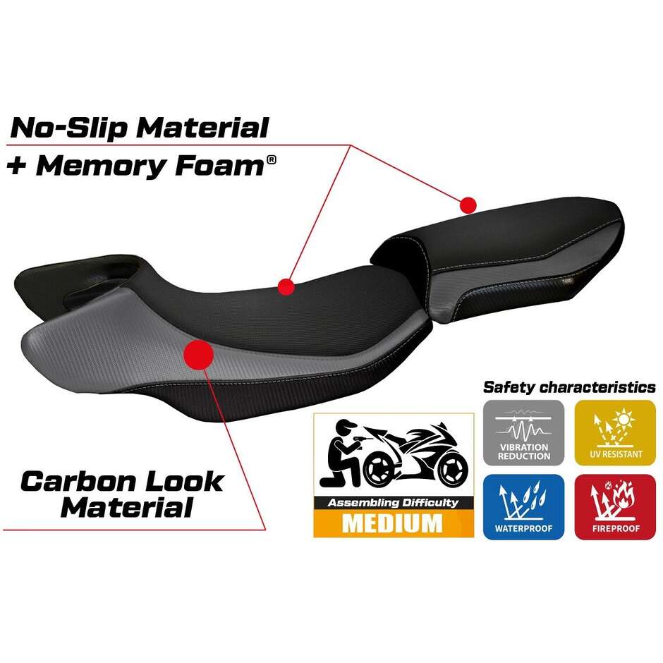 Housse de siège TPZ Italia spécifique pour BMW R 1200 RS (modèles 2015-2019), coloris Aurelia, système confort RS