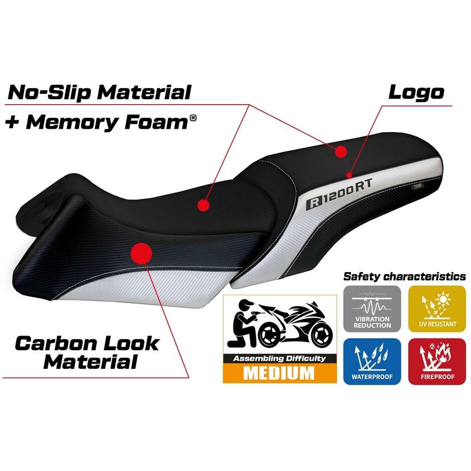 Housse de siège TPZ Italia spécifique pour BMW R 1200 RT (modèles 2006-2013) Roberto Comfort System