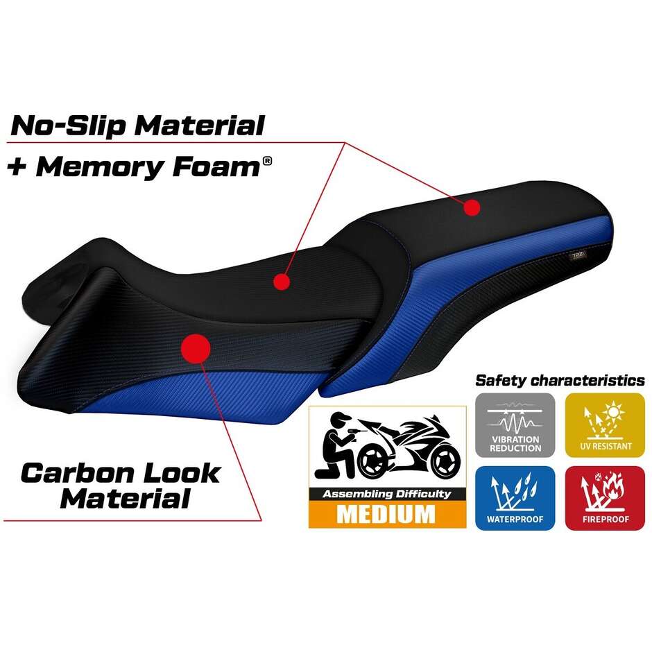 Housse de siège TPZ Italia spécifique pour BMW R 1200 RT (modèles 2006-2013) Roberto Comfort System