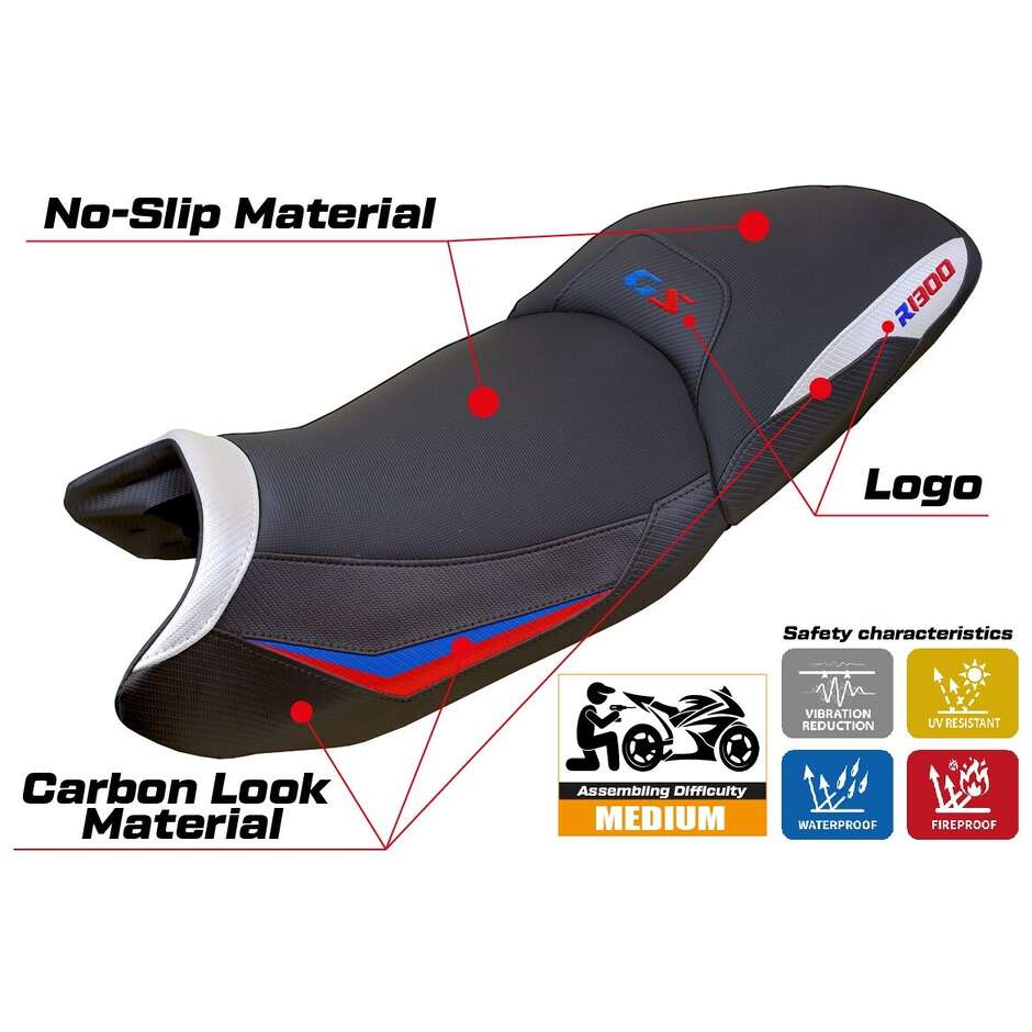 Housse de siège TPZ Italia spécifique pour BMW R 1300 GS Touring 2023-2025 - Système de confort chauffant