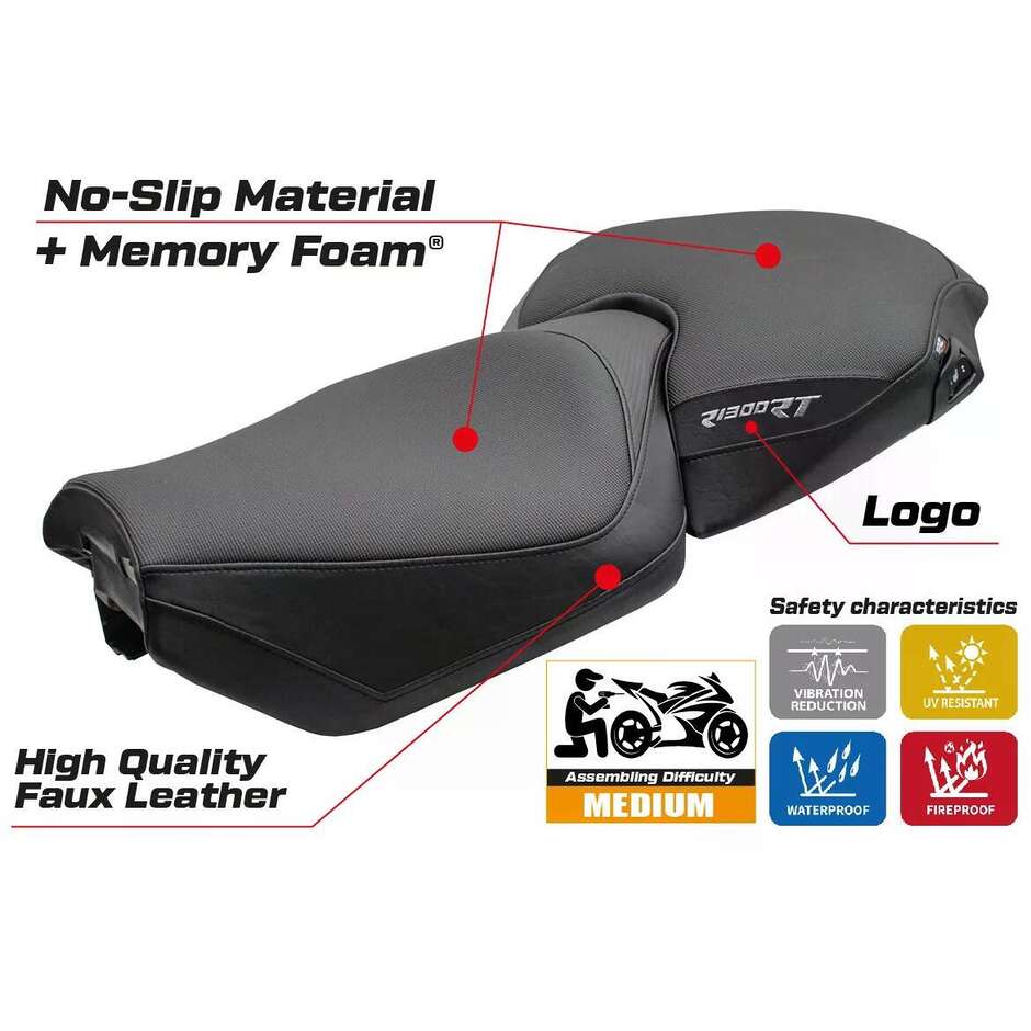 Housse de siège TPZ Italia spécifique pour BMW R 1300 RT modèle 2025, système de confort Bethel