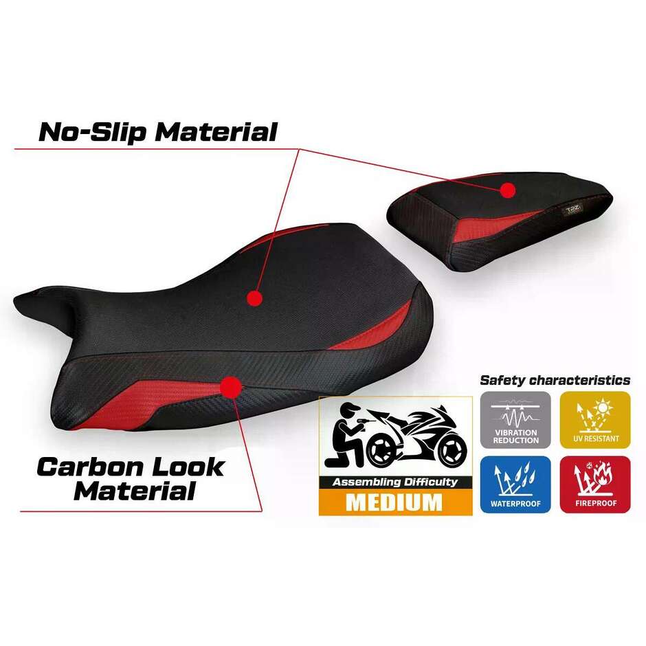 Housse de siège TPZ Italia spécifique pour BMW S 1000 R 2021-2025, modèle Petra