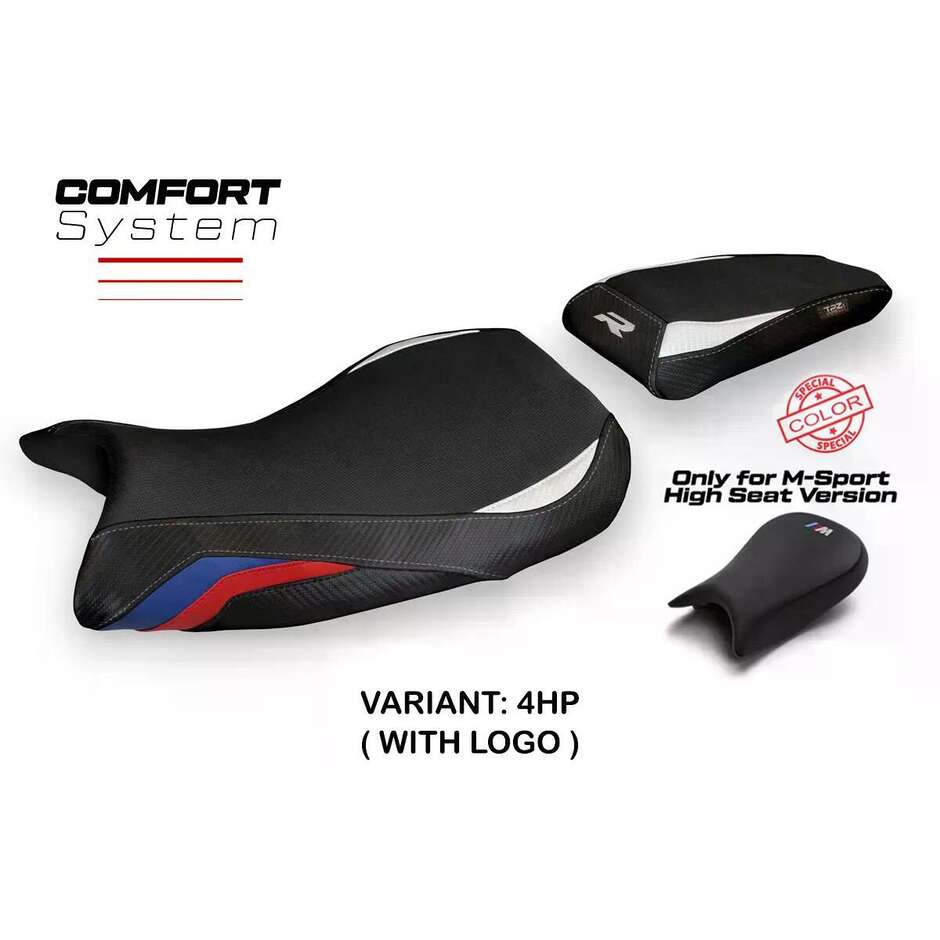 Housse de siège TPZ Italia spécifique pour BMW S 1000 R (modèles 2021-2025) avec système de confort Petra
