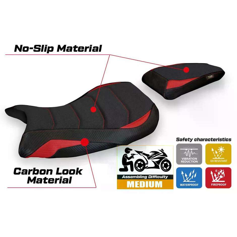 Housse de siège TPZ Italia spécifique pour BMW S 1000 R (modèles 2021-2025) Laiar Ultragrip