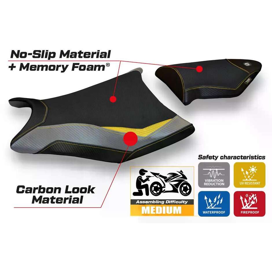 Housse de siège TPZ Italia spécifique pour BMW S 1000 RR 2009-2011, modèle Essen, couleur spéciale, système confort
