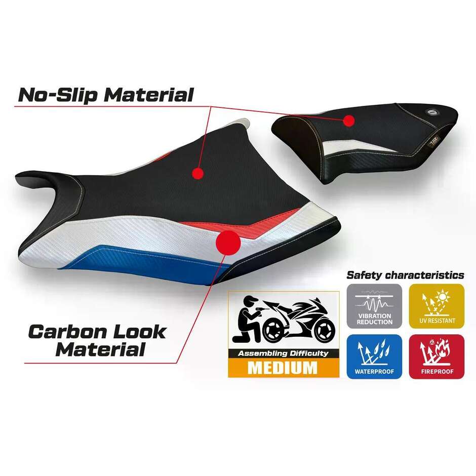 Housse de siège TPZ Italia spécifique pour BMW S 1000 RR (modèles 2009-2011), coloris Alabama Special