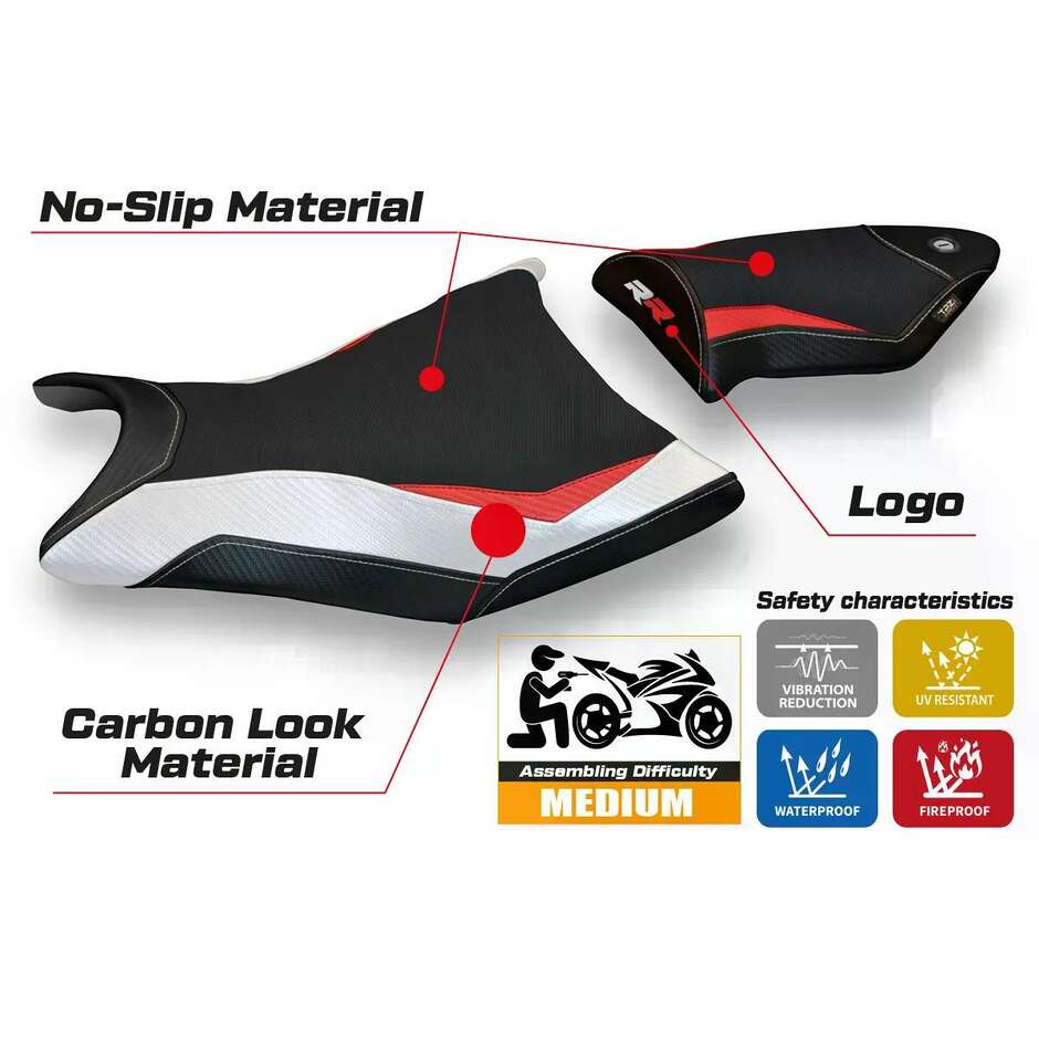 Housse de siège TPZ Italia spécifique pour BMW S 1000 RR (modèles 2009-2011), coloris Alabama Special