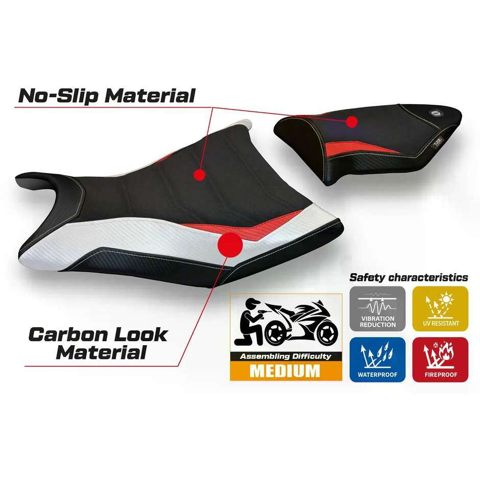 Housse de siège TPZ Italia spécifique pour BMW S 1000 RR (modèles 2009-2011), coloris Giuba Special Ultragrip