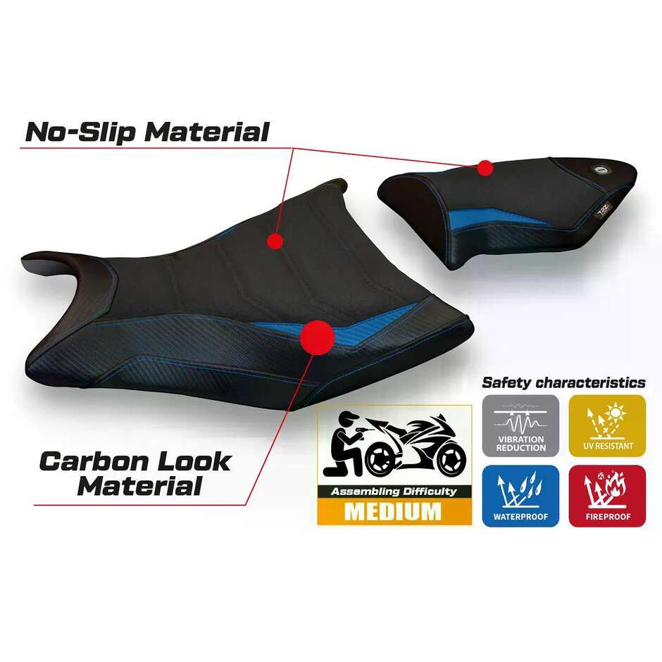Housse de siège TPZ Italia spécifique pour BMW S 1000 RR (modèles 2009-2011) Giuba 2 Ultragrip