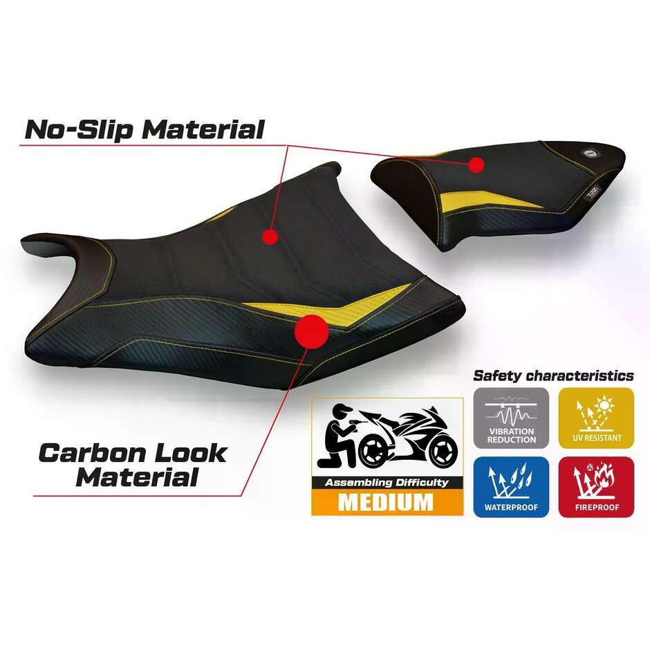 Housse de siège TPZ Italia spécifique pour BMW S 1000 RR (modèles 2009-2011) Giuba 2 Ultragrip