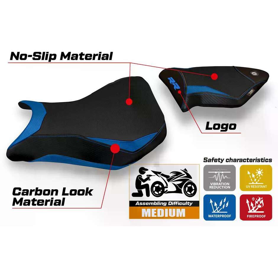 Housse de siège TPZ Italia spécifique pour BMW S 1000 RR, modèles 2012 et 2014, couleur Bakou 2