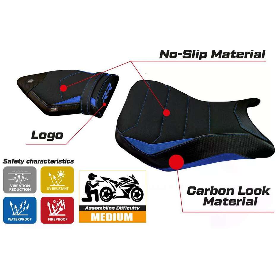 Housse de siège TPZ Italia spécifique pour BMW S 1000 RR (modèles 2015-2018) Maiori 2 Ultragrip