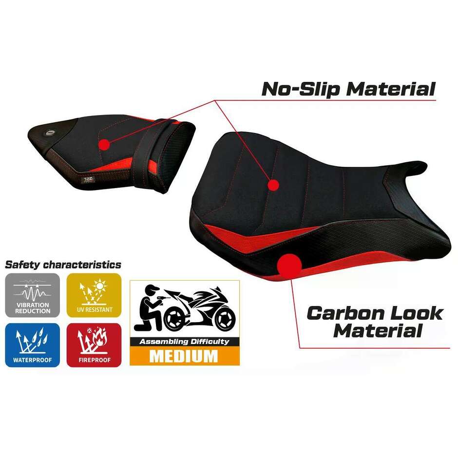 Housse de siège TPZ Italia spécifique pour BMW S 1000 RR (modèles 2015-2018) Maiori 2 Ultragrip