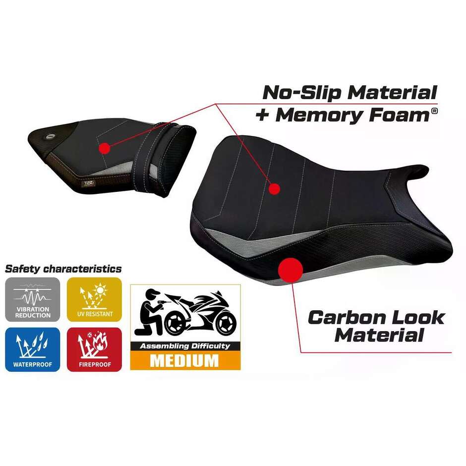 Housse de siège TPZ Italia spécifique pour BMW S 1000 RR (modèles 2015-2018) Vittoria 2 Comfort System