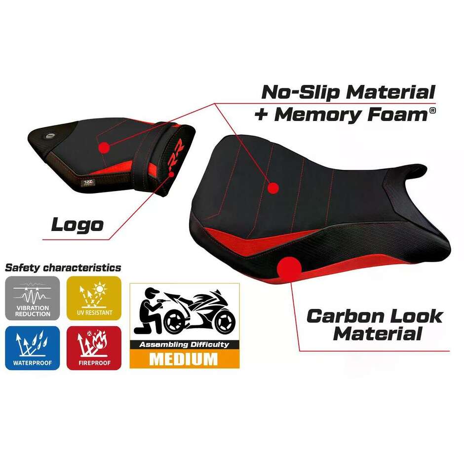 Housse de siège TPZ Italia spécifique pour BMW S 1000 RR (modèles 2015-2018) Vittoria 2 Comfort System