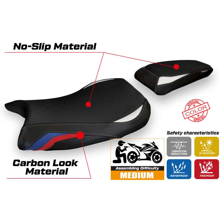 Housse de siège TPZ Italia spécifique pour BMW S 1000 RR (modèles 2019-2025) Lustignano 1
