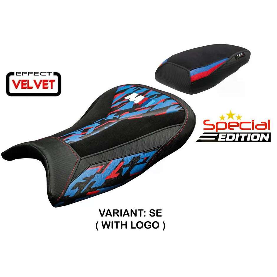 Housse de siège TPZ Italia spécifique pour BMW S 1000 RR (modèles 2019-2025), édition spéciale velours
