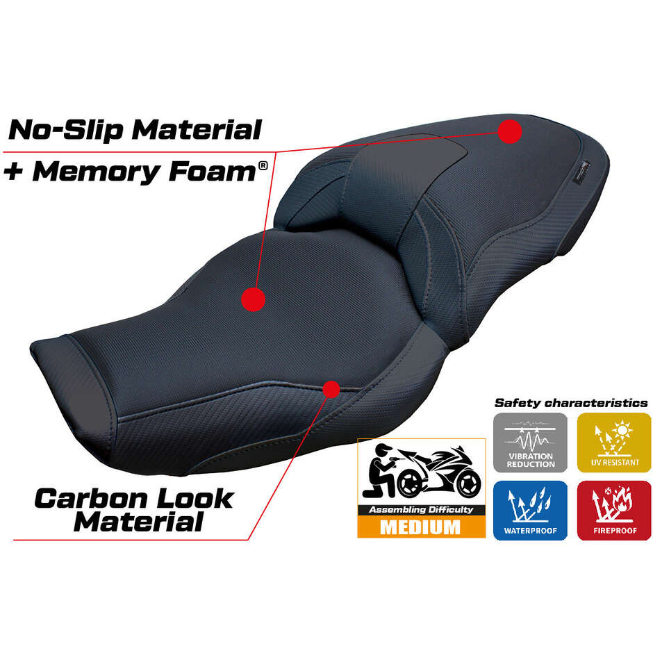 Housse de siège TPZ Italia spécifique pour BMW S 1000 XR 2024-2025, modèle Linz Comfort System