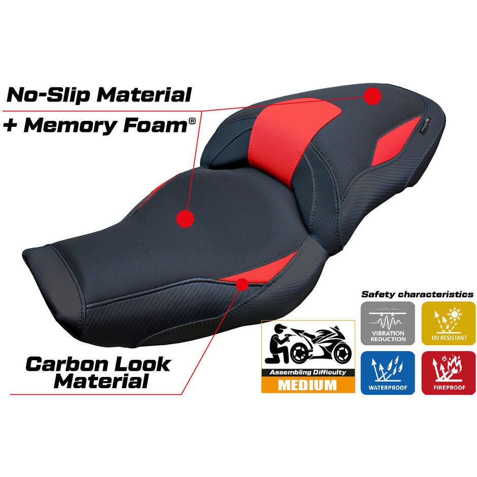 Housse de siège TPZ Italia spécifique pour BMW S 1000 XR 2024-2025, modèle Linz Comfort System