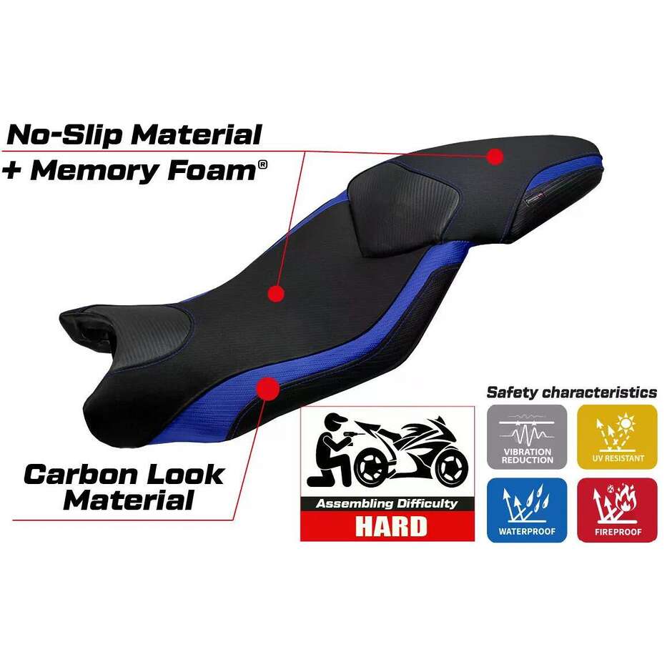 Housse de siège TPZ Italia spécifique pour BMW S 1000 XR (modèles 2015-2019) avec système de confort Ardea