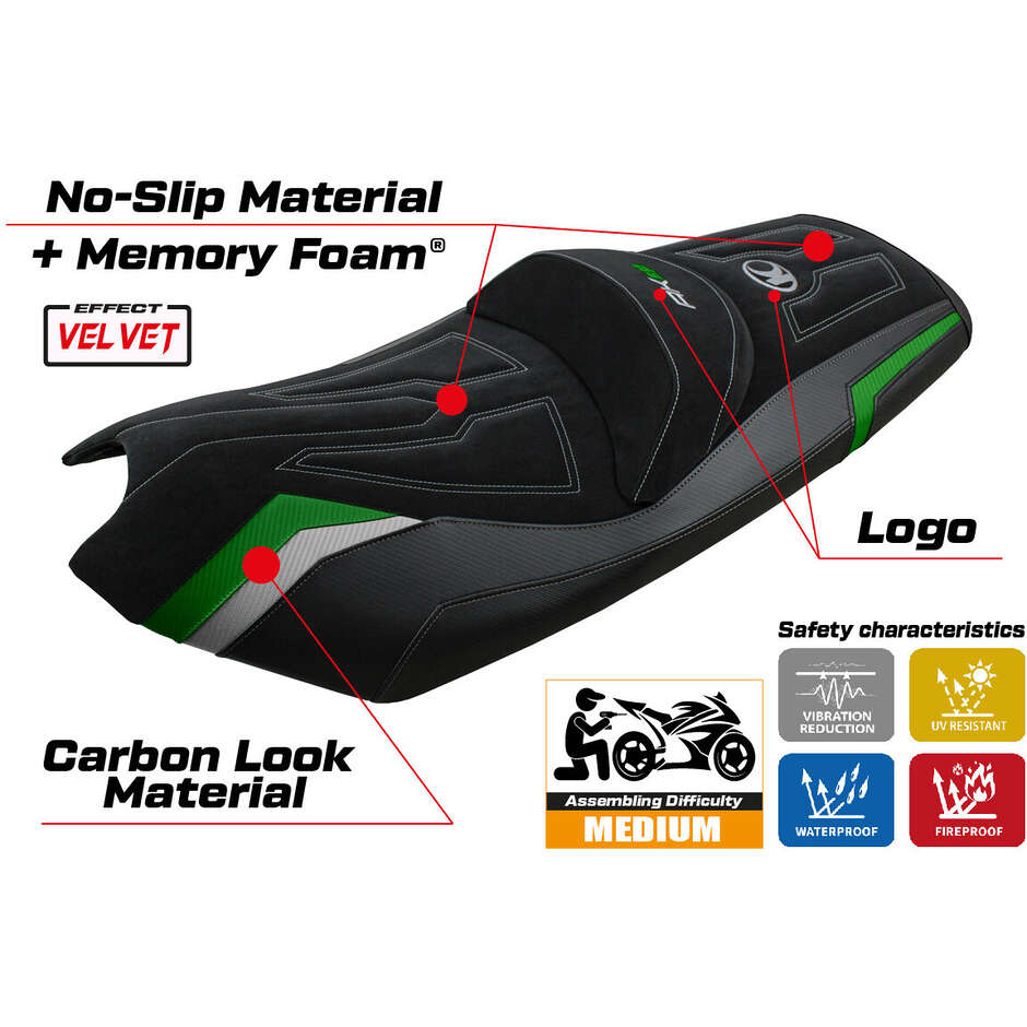 Housse de siège TPZ Italia spécifique pour Kymco AK 550 (modèles 2017-2024) - Système de confort Rajka