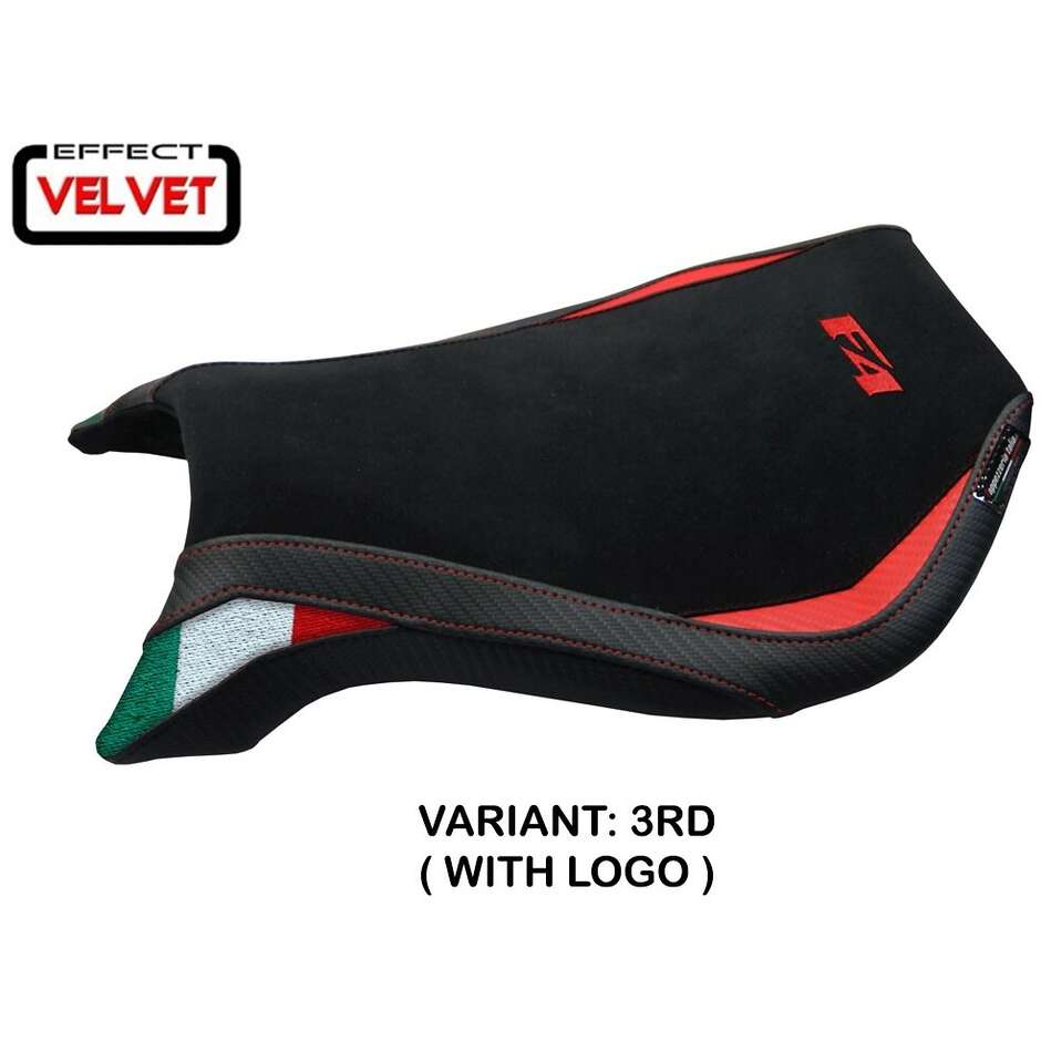 Housse de siège TPZ Italia spécifique pour MV Agusta F4 (modèles 1999-2009), en velours Natori Trico.