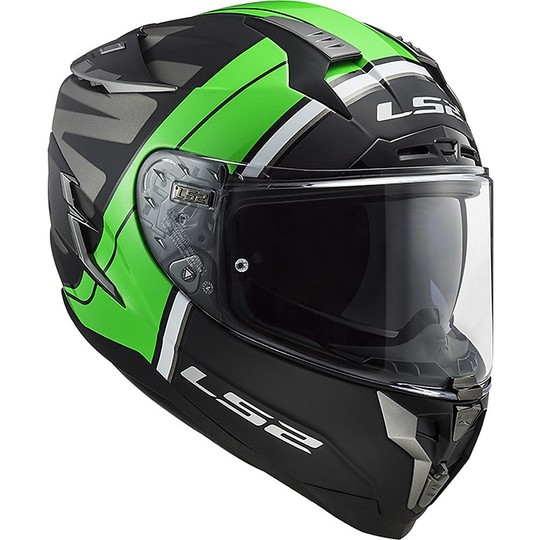 HPFC Fiber Helmet LS2 FF327 CHALLENGER Randy Black Green Glossy