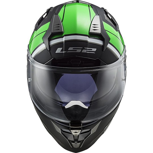 HPFC Fiber Helmet LS2 FF327 CHALLENGER Randy Black Green Glossy