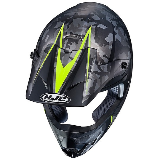 HQC CS-MX II Cross Enduro Motorcycle Helmet Sapir MC3HSF Black Yellow