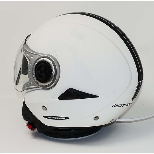 Humans Motocubo Jet Motorcycle Helmet Visor Double Cube Bianco