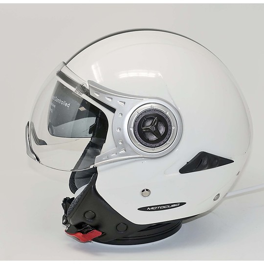 Humans Motocubo Jet Motorrad Helm Visier Doppel Cube Bianco