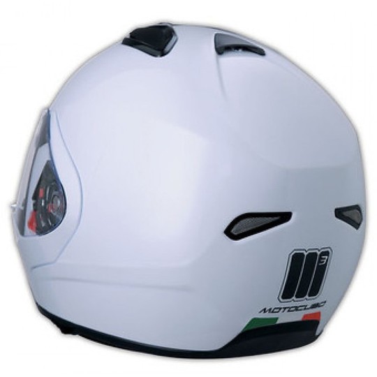 Humans Motocubo Motorcycle Helmet Modular Flip Dual Visor Gloss White