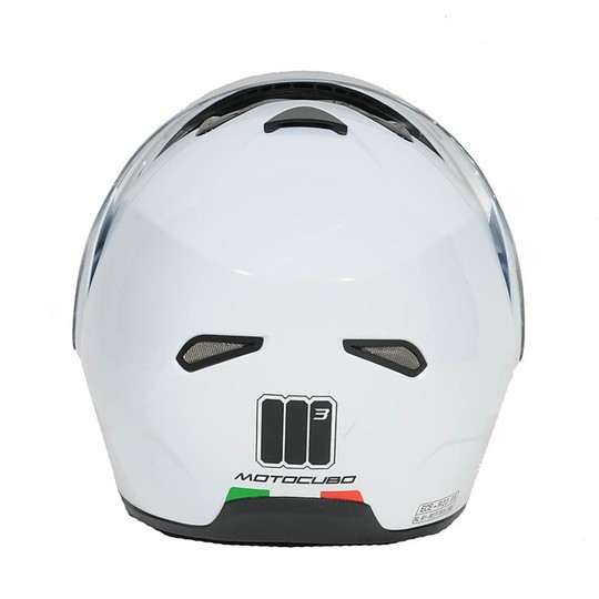 Humans Motocubo Motorcycle Helmet Modular Flip Dual Visor Gloss White