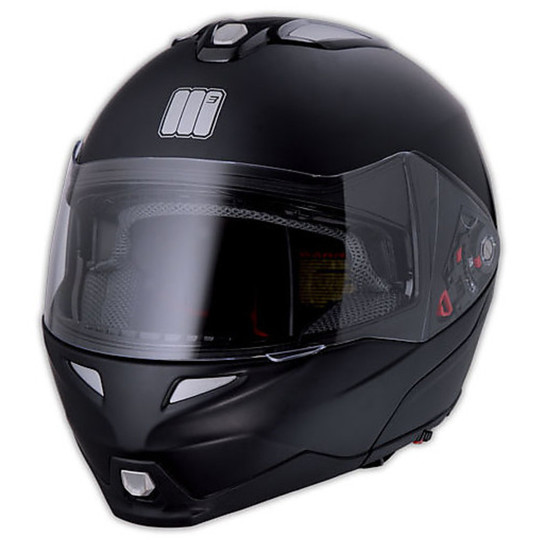 Humans Motocubo Motorcycle Helmet Modular Flip Dual Visor Matte Black