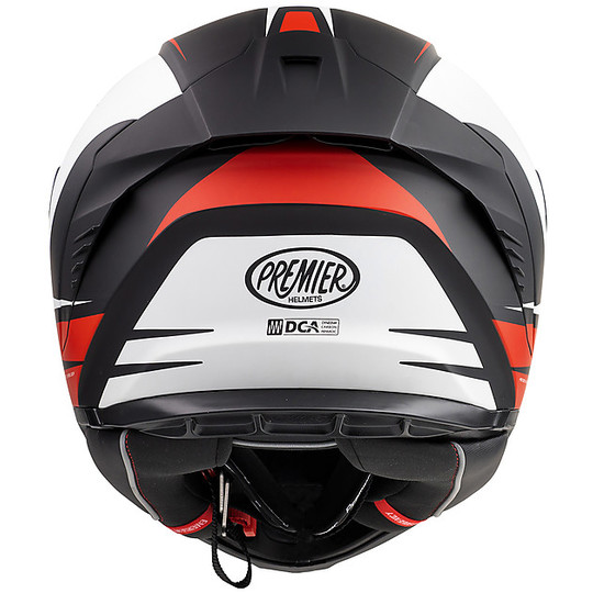 HYPER DE92 BM Premier Integral Motorcycle Helmet White Black Red Matt