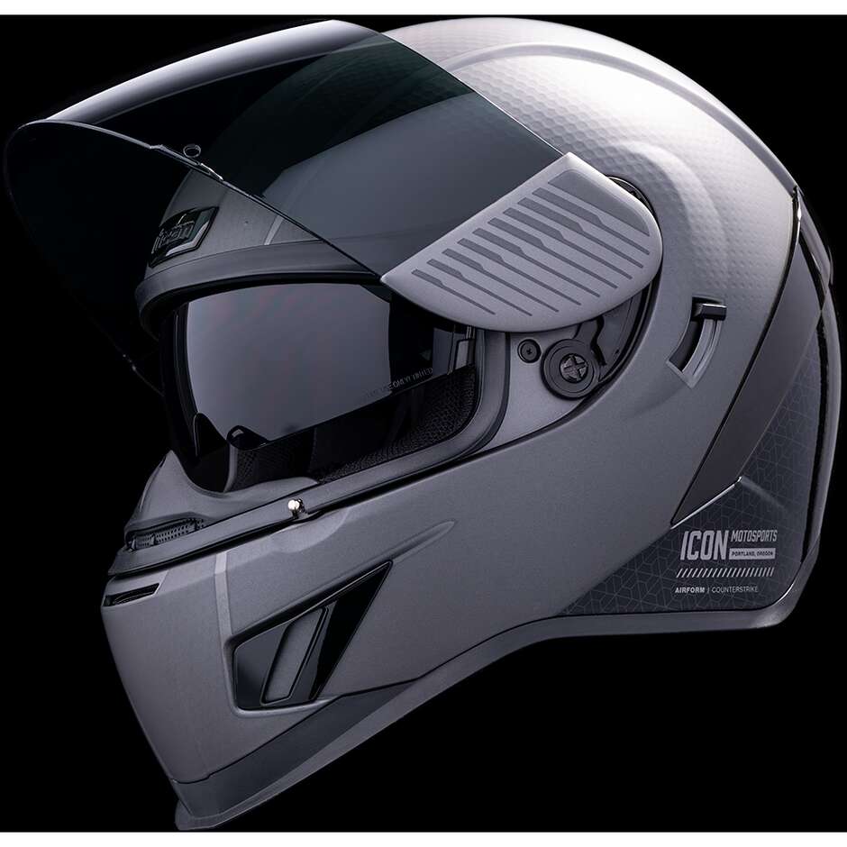 Icon AIRFORM Counterstrike MIP Silver full face motorcycle helmet