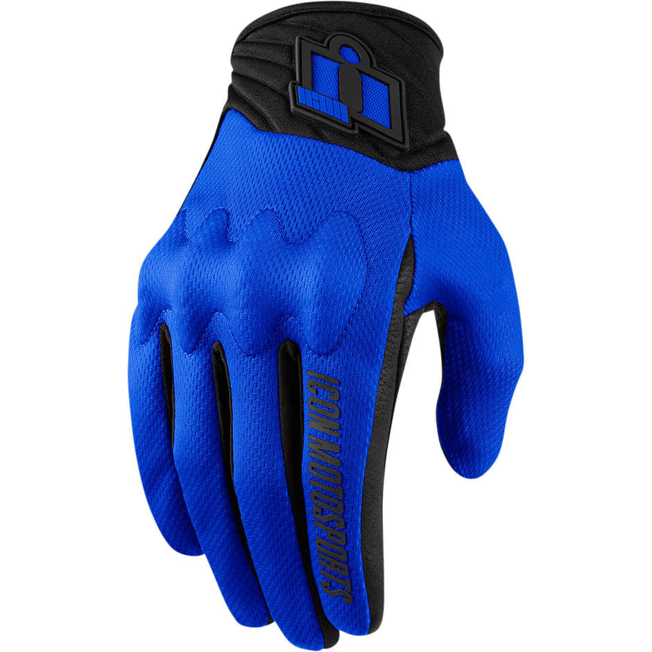 Icon ANTHEM 2 STEALTH Blue Fabric Motorcycle Gloves