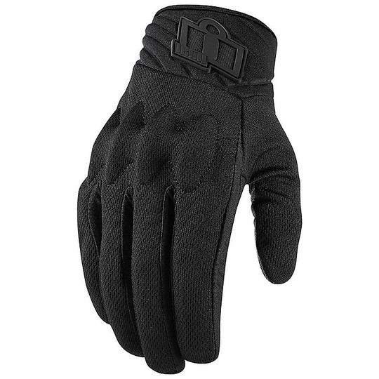 Icon ANTHEM 2 Stealth Fabric Motorcycle Gloves Black