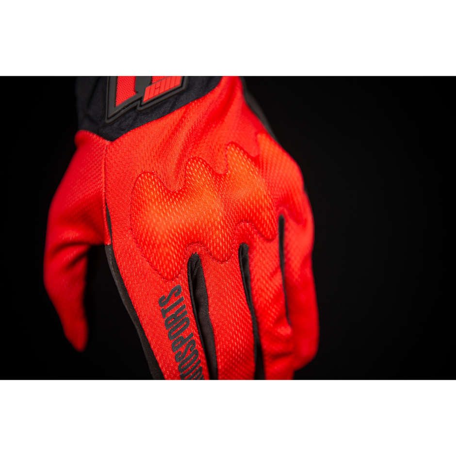 Icon ANTHEM 2 STEALTH Red Fabric Motorcycle Gloves