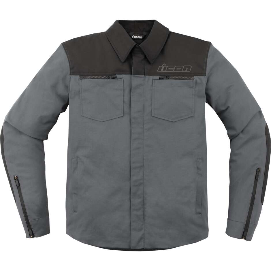 Icon Casual Motorcycle Jacket UPSTATE CANVAS CE Grey
