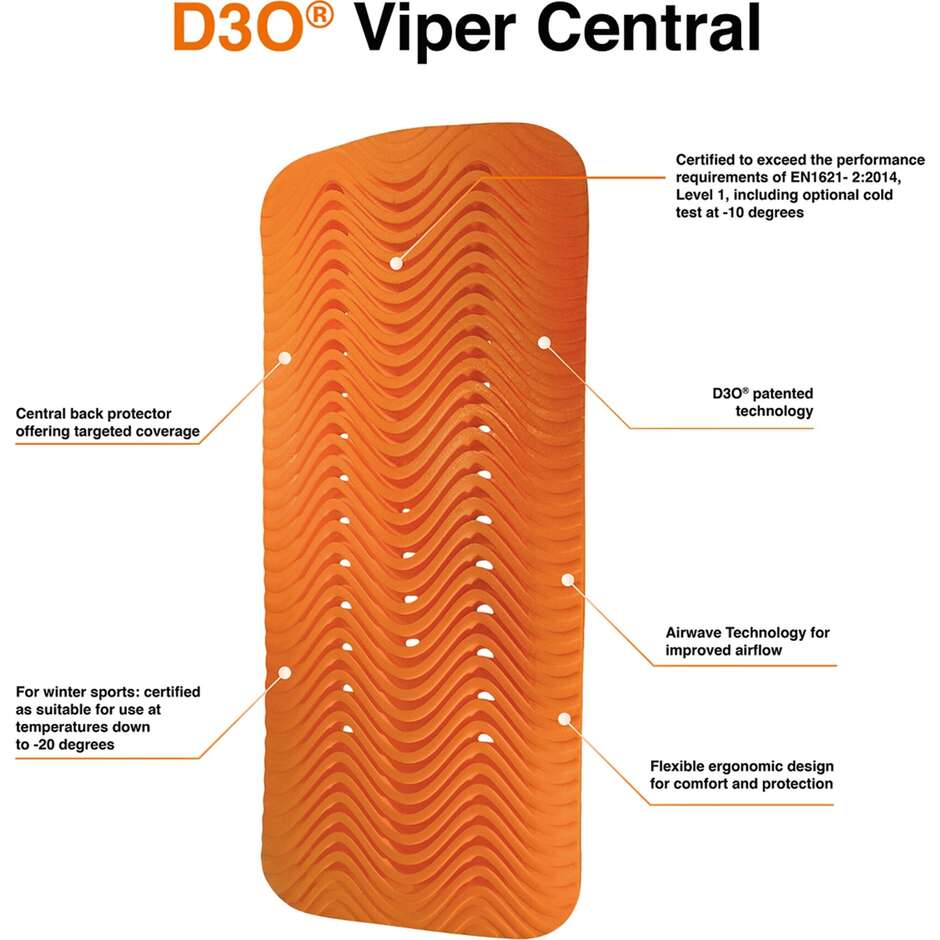 Icon Central Back Protector in D3O VIPER CENTRAL BACK Level 1