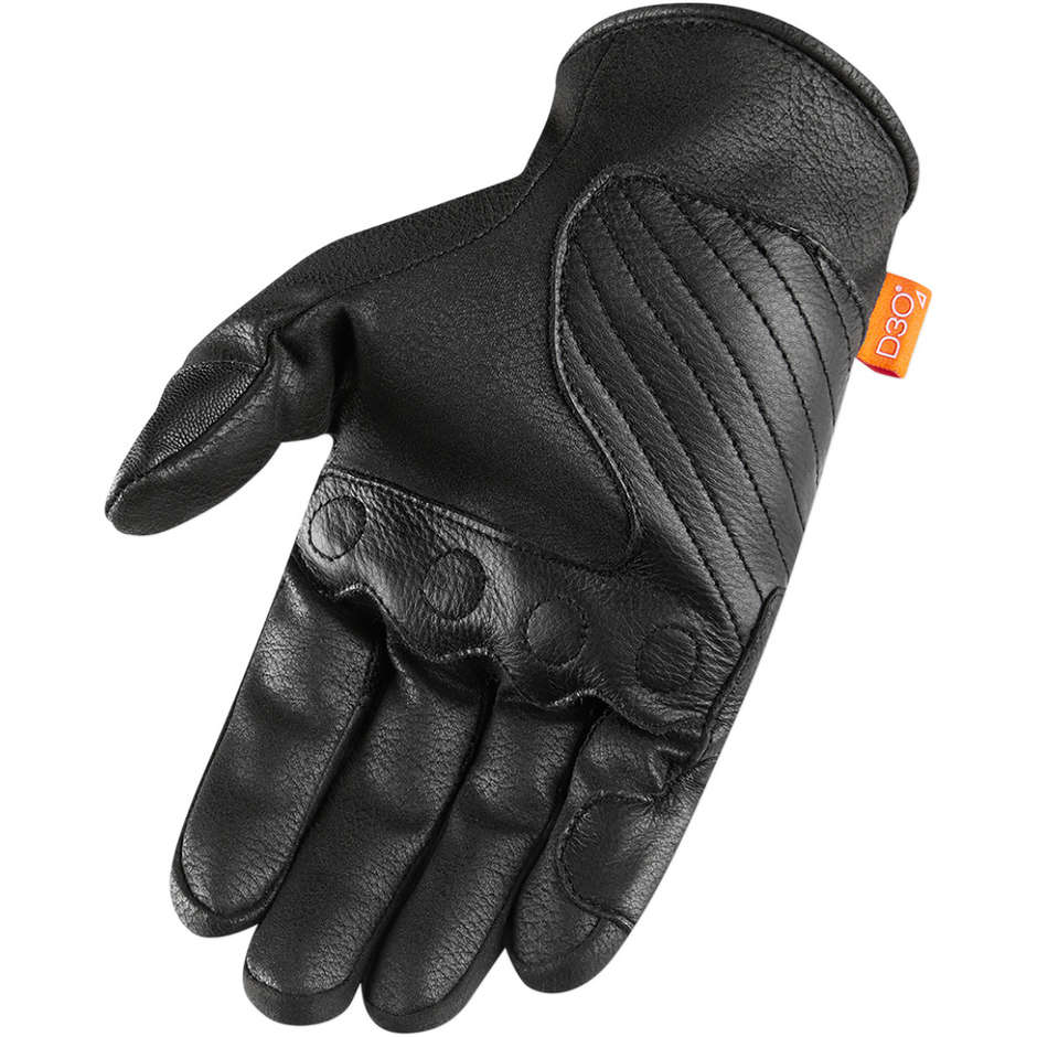 Icon CONTRA 2 Black Sport Leather Motorcycle Gloves