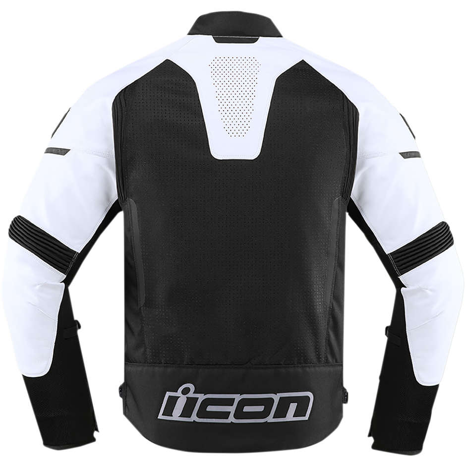 Icon CONTRA 2 Black White Perforated Leather Motorcycle Jacket